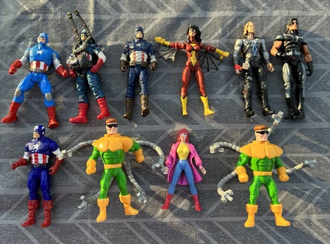 Lot Of 11 Marvel 3.75” 4” Action Figures Dr. Ock, Warpath, Spiderwoman, Thor Cover