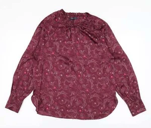 Marks and Spencer Womens Red Floral Polyester Blend Blouse Size 8 - Picture 1 of 12