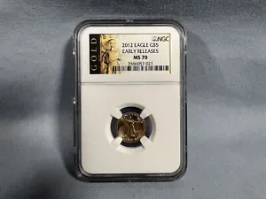 NGC 2012 Eagle G$5 Early Releases MS70 1/10 Oz Gold Coin LIBERTY LABEL - Picture 1 of 3