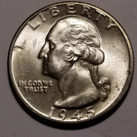 1945 D Washington Quarter Choice UNC Cover