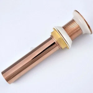 Rose Gold Copper Bathroom Round Cap Pop UP Sink Drain Without Overflow esd078 - Picture 1 of 5