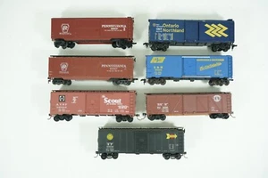 Lote de 7 vagones de carga a escala Athearn Roco HO Pennsylvania L&N B&M coche de caja de madera B9 - Imagen 1 de 21