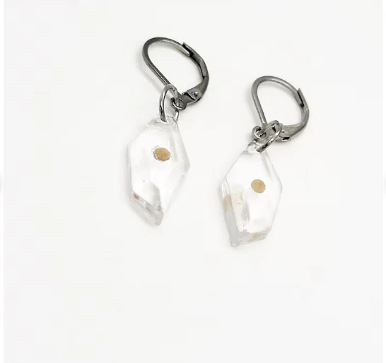 Mustard Seed Resin Lever Back Earrings, Mustard Seed Jewelry, Matthew 17 20 - Image 1 of 1