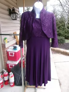 NWOT JESSICA HOWARD PLUM/EGGPLANT DRESS&JACKET SET 8P - Picture 1 of 2