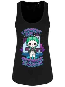 MIO MOON TANK T SHIRT TOP GOTHIC BEETLEJUICE SELTSAM AUSGEFALLEN - Bild 1 von 6