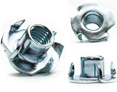 ALANNA JONES M8 (15 mm) Four Pronged T-Nuts Threaded Inserts Wood Furniture Extra Grip T-Nuts