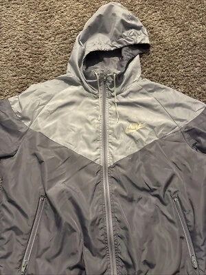 Chaqueta cortavientos de nailon gris etiqueta azul Nike de colección años 80 para hombre L con cremallera EE. UU. Foto 1 de 4