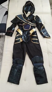 Kids 7-8 Black Gold Ninja Teetot Halloween Costume - Picture 1 of 4