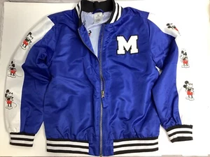 Authentic Disney Store Mickey Mouse Varsity Jacket Boys 9-10 Children’s Blue New - Picture 1 of 9