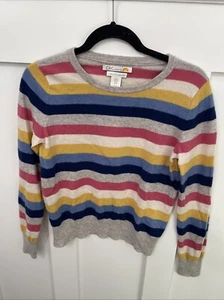 Women’s C&C California 100% 2 Ply Cashmere Sweater-Medium-Multicolored Stripe - Picture 1 of 5