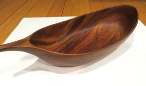 RARO DE COLECCIÓN Firmado Karl Axel De Flon Años 50-60 Tallado a Mano 21" MCM Bowl USS Fletcher - Imagen 1 de 22