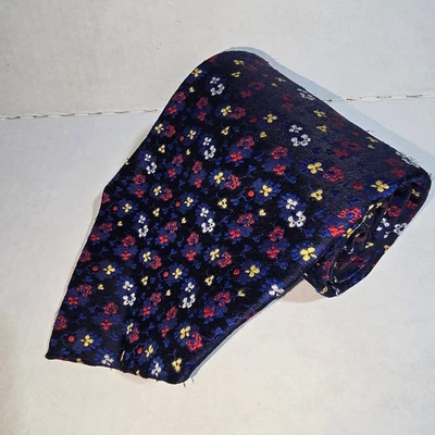 Corbata vintage Via Veneto 100 % poliéster para hombre azul con flores Foto 1 de 4