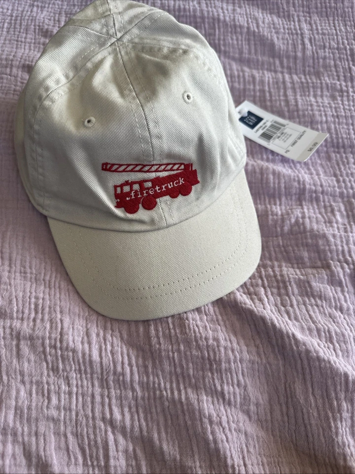 Baby Gap Y2K Vintage NWT Baseball Cap 2-3-4 Years Fire Truck Tan Red 2xl-4xl - Image 1 of 4
