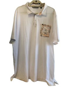 Bonita camisa polo Travis Matthew blanca manga corta rendimiento golf para hombre 2XL. - Imagen 1 de 3