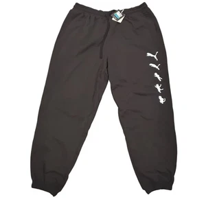Puma Ripndip Sweatpants Black Graphic Print Drawstring Menswear Bottoms - Picture 1 of 7