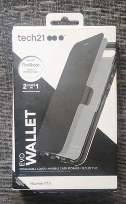 Tech21 Evo FlexShock Wallet Phone Case for Huawei P10 with Card Holder- Black - Image 1 of 2