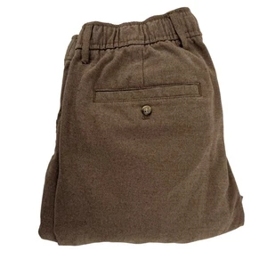 Antiguo Pantalón Cónico Azul Marino Flexible Incorporado Para Hombres Medio Marrón Plisado Informal Chino - Imagen 1 de 7