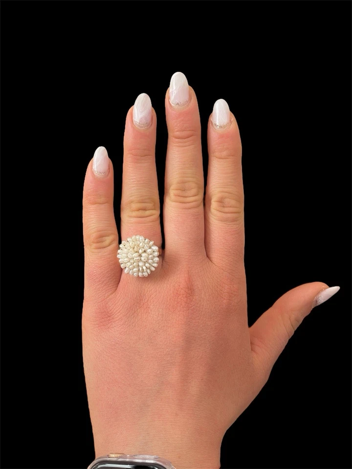 Anello In Argento Con Perle Modello Morosita - Immagine 1 di 4