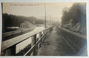 1910er State Road bei Colliers New York Echtfoto Postkarte RPPC Colliersville - Bild 1 von 2
