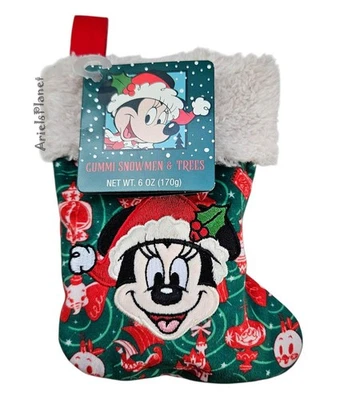 2025 Disney Parks Minnie Mouse Christmas Gummy Snowmen Trees Candy Stocking Sock