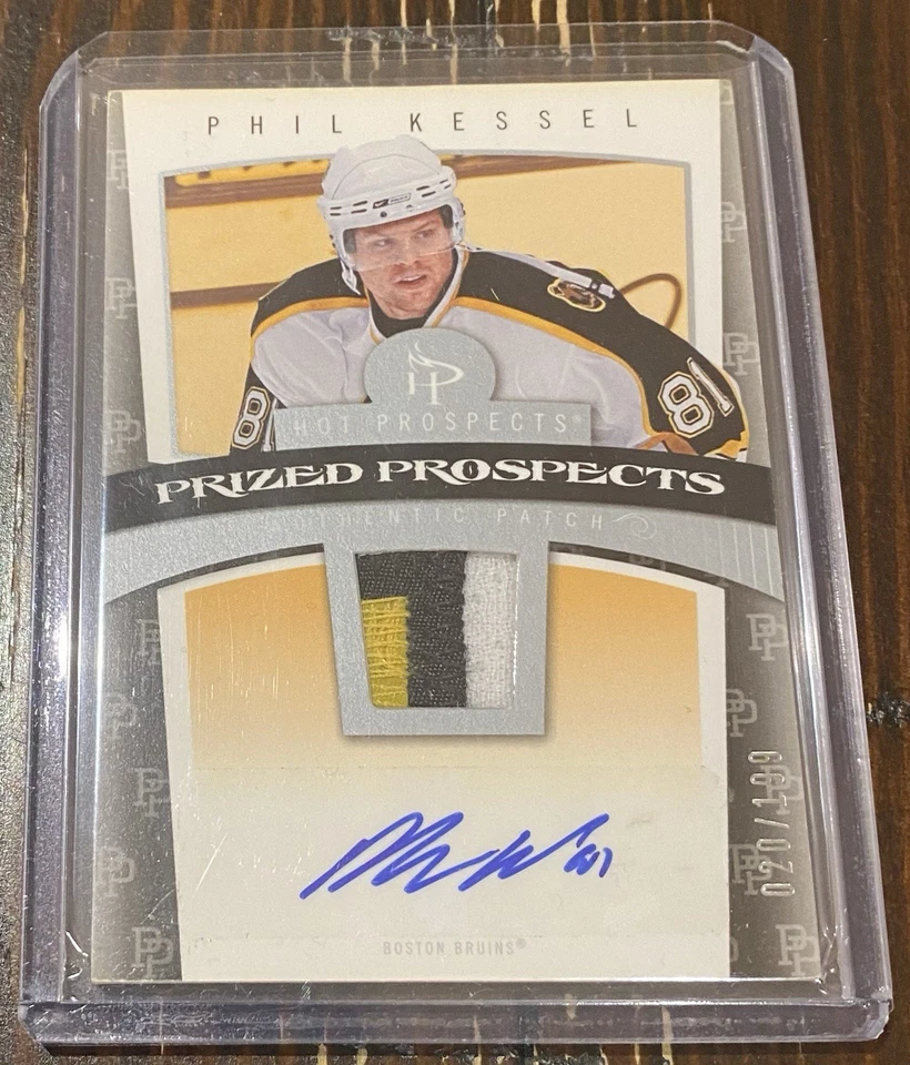 2006-07 Hot Prospects Phil Kessel Rookie RC Patch Auto /199 READ DESCRIPTION NHL - Image 1 of 2