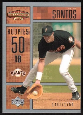 2002 Upper Deck Ballpark Idols  #220 Deivis Santos  ROO, SN1750 - Image 1 of 2