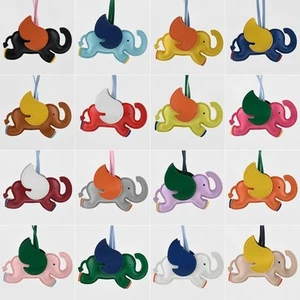 Cartoon Elephant Leather Keychain Gift Animal Bag Pendant - Picture 1 of 17