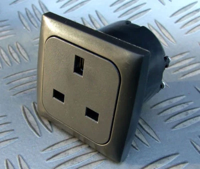 13A SOCKET FACEPLATE & COVER KIT C-LINE 13 AMP CARAVAN MOTORHOME CBE COMPATIBLE - Image 1 of 2