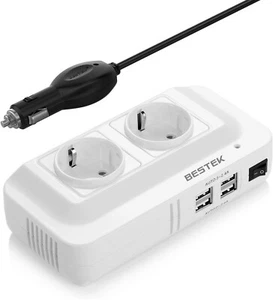 BESTEK 200W Inverter De Voiture 12V-230V Avec 4 Ports Smart USB (4.2A Total) E 2 - Zdjęcie 1 z 7