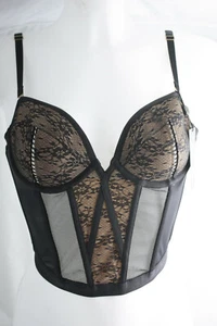 Dita von Teese ~ EXOTIQUE ~ long length plunge bra BNWT black UK 34B - Picture 1 of 4