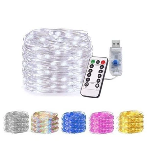 Twinkle LED String Fairy Lights Copper Wire Party 13key Remote 5-20M USB battery - Picture 1 of 13
