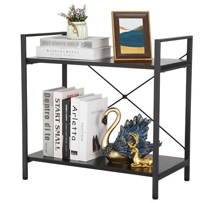 2 Estantes Madera Estantería Pequeña Mini Unidad Estante con Estantes Cortos para Dormitorio Hogar Foto 1 de 4