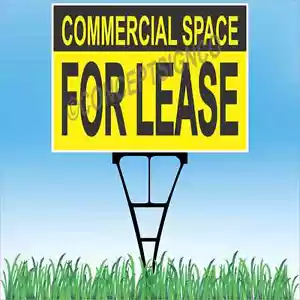 18"x24" COMMERCIAL SPACE FOR LEASE Outdoor Yard Sign & Stake Lawn Real Estate - Picture 1 of 2