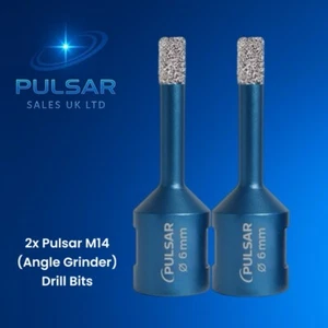 2x Pulsar M14 Angle Grinder High Performance 6mm Diamond Tile Dry Drill Bits Bit - Picture 1 of 5
