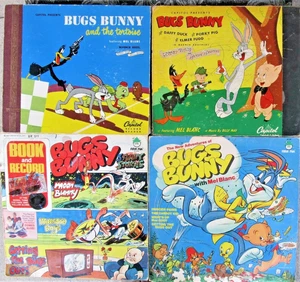 BUGS BUNNY RECORD & STORYBOOK LOT: LP album, 7” EP, 2 10-inch 78rpm album books - Picture 1 of 8