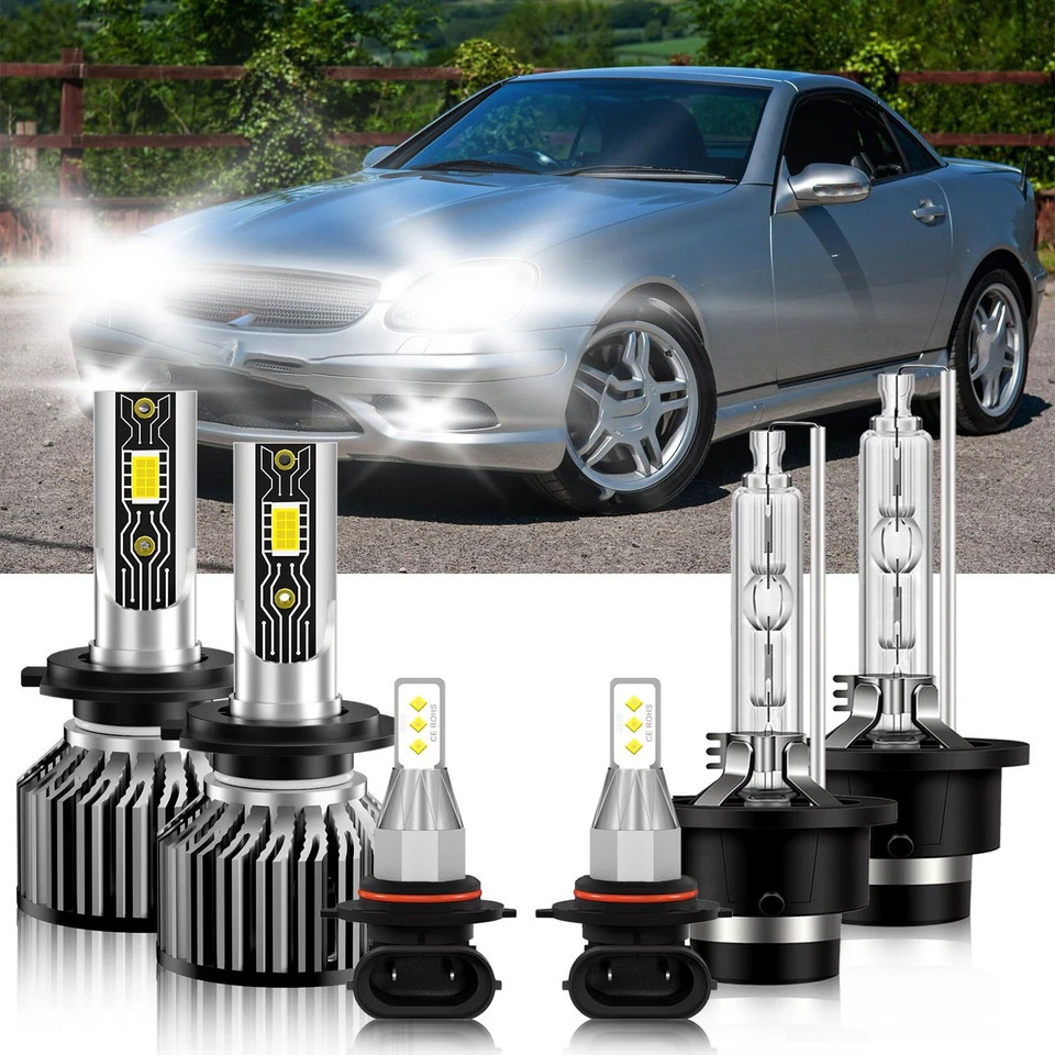 Para Mercedes-Benz SLK32 AMG 2002-2003 6x Faro LED HID haz alto + luz antiniebla Foto 1 de 4