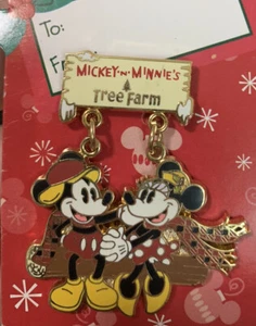 Christmas Mickey Minnie Mouse Tree Farm Dangle Disney Pin - Picture 1 of 1