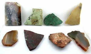 Eight Agate Jasper Chrysocolla Variscite Slab Cabochon Cab Gemstone Rough AS5 - Picture 1 of 2