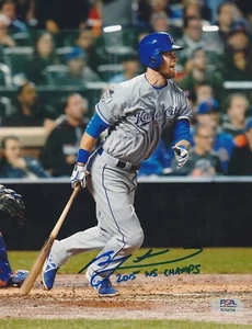 BEN ZOBRIST  KANSAS CITY ROYALS  2015 WS CHAMPS   PSA AUTHENTICATED  SIGNED 8x10 - Picture 1 of 1
