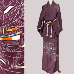 【Eccellente】 kimono antico, kimono giapponese, vestaglia kimono, kimono vinto - Foto 1 di 19
