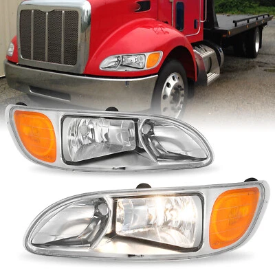 Pair Headlights For Peterbilt 330 325 335 337 340 348 382 384 386 387 Headlamps - Image 1 of 4