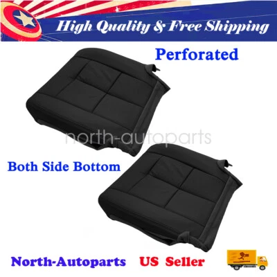 For 07-14 Lincoln Navigator Driver Passenger Bottom Leather Seat Cover Black - Image 1 of 4