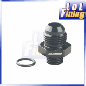 NEW -8AN 8AN Male Flare To -6AN AN6 Straight Cut O-Ring Fitting Aluminum Black - Picture 1 of 6