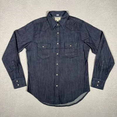 Hart n Dagger Shirt Mens Small Blue Denim Indigo Pocket Bon Jovi Made in USA - Image 1 of 4