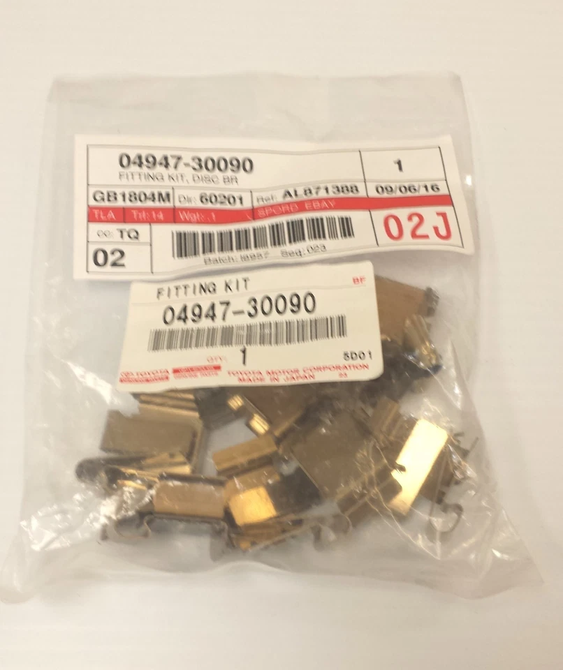 KIT DE AJUSTE DE PASTILLAS DE FRENO DELANTERAS DE FÁBRICA LEXUS 2001-2005 IS300 (04947-30090) Foto 1 de 1