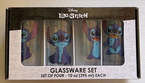 NEW Disney LILO AND STITCH Glassware Set of 4 10oz Glasses - Picture 1 of 6