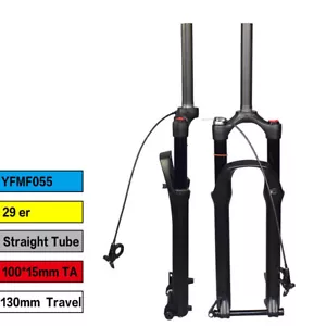 130mm Travel 29er MTB Air Suspension Fork Thru Axle Bike Forks Manual Remote - Picture 1 of 12