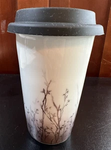 Vera Wang Vera Print Blossom Wedgwood 10 oz. Coffee Tea Travel Mug Tumbler Lid - Picture 1 of 6