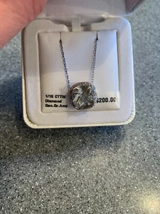 NUOVA splendida collana 18" vera ametista verde 1/10 CTTW diamante prezzo al dettaglio consigliato $200 - Foto 1 di 8
