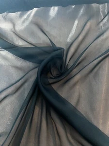 1 mtr teal cationic bridal dress chiffon fabric..58”wide - Picture 1 of 2
